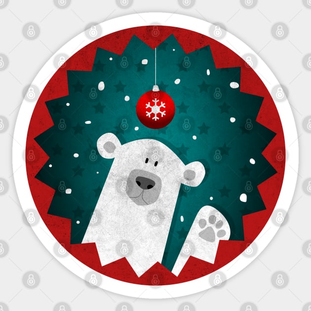 A Polar Bear Christmas Sticker by Bumblebeast